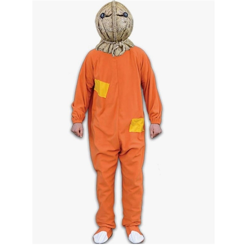 Trick R Treat Sam Adult Unisex Halloween Costume One Size Footed‎ Pajamas NEW